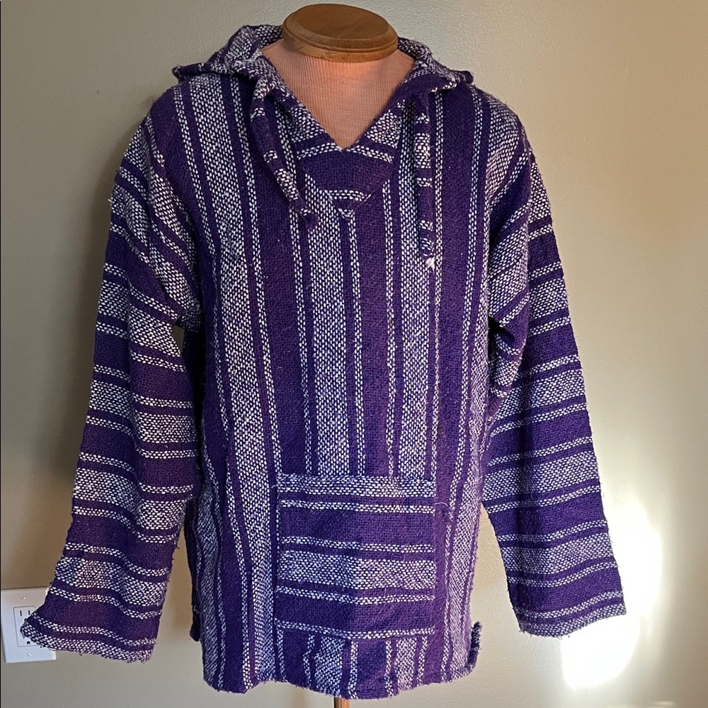 Vintage Purple Striped Baja Hoodie